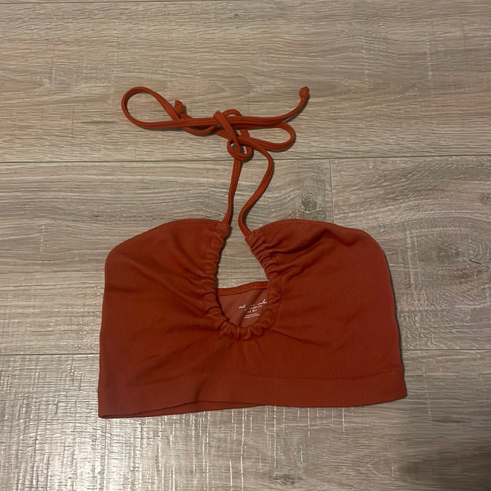 Urban Outfitters Orange Cozy Up Seamless Convertible Top